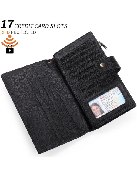Billetera Grande SENDEFN para Mujeres con Bloqueo RFID y Organizador