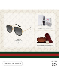 Gafas de sol Gucci GG0062S Oro/Gris + Kit de cuidado iWear 2
