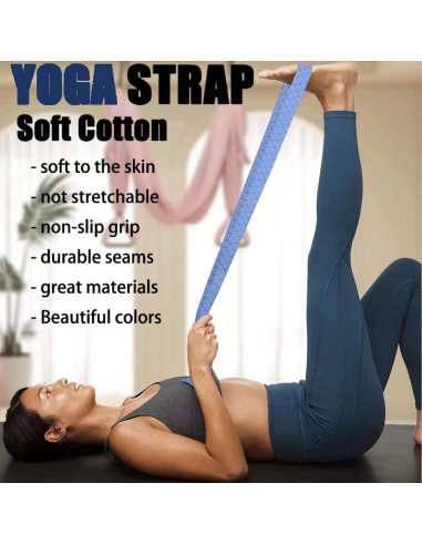 Correa Ajustable de Yoga Kolti 2.44m con D-Ring Antideslizante