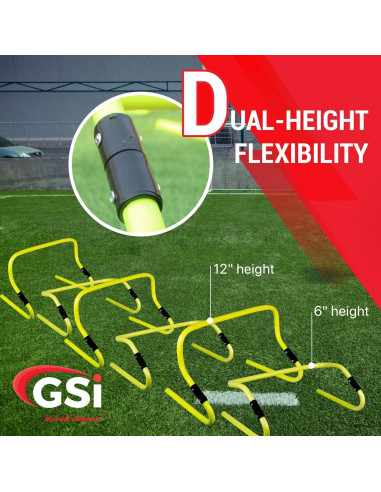 Vallas de Agilidad Doble Altura GSi - Paquete de 6 Ajustables