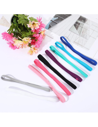Diademas Elásticas Multicolor Styquenzer - 9 Pcs Antideslizantes