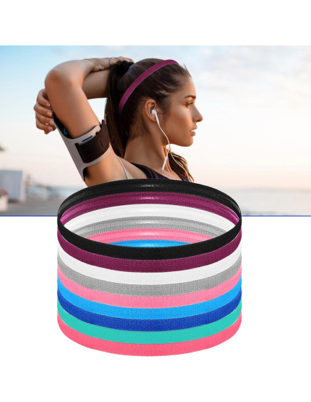 Diademas Elásticas Multicolor Styquenzer - 9 Pcs Antideslizantes
