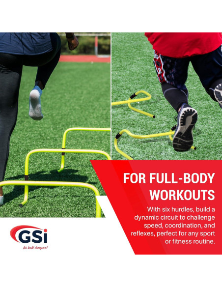 Vallas de Agilidad Doble Altura GSi - Paquete de 6 Ajustables