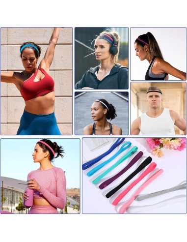 Diademas Elásticas Multicolor Styquenzer - 9 Pcs Antideslizantes