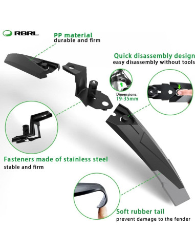 Guardabarros Ajustable RBRL RL-890 para Bicicleta 24-29"
