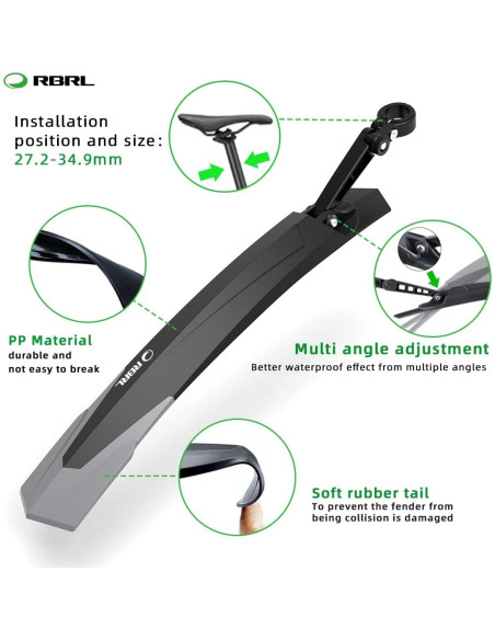 Guardabarros Ajustable RBRL RL-890 para Bicicleta 24-29"