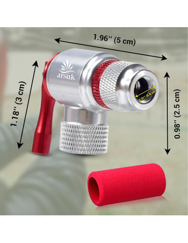 Inflador de Neumáticos CO2 ARSUK Mini para Bicicleta - Compatible con Presta y Schrader