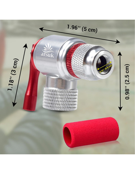 Inflador de Neumáticos CO2 ARSUK Mini para Bicicleta - Compatible con Presta y Schrader