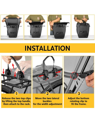 Alforjas de bicicleta Smasrob 30L impermeables con bolsillos