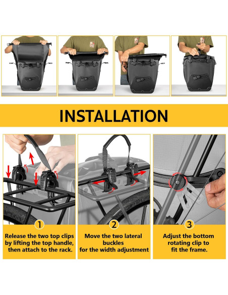 Alforjas de bicicleta Smasrob 30L impermeables con bolsillos