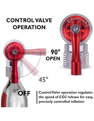 Inflador de Neumáticos CO2 ARSUK Mini para Bicicleta - Compatible con Presta y Schrader