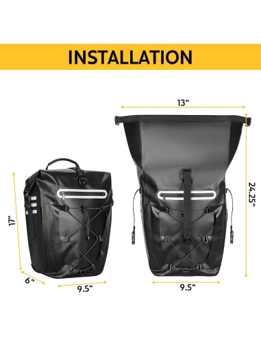 Alforjas de bicicleta Smasrob 30L impermeables con bolsillos