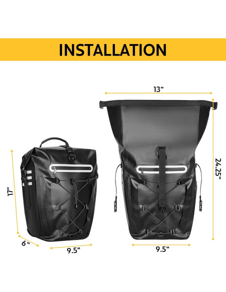 Alforjas de bicicleta Smasrob 30L impermeables con bolsillos