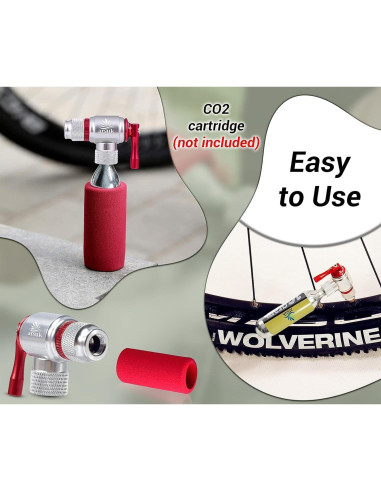 Inflador de Neumáticos CO2 ARSUK Mini para Bicicleta - Compatible con Presta y Schrader