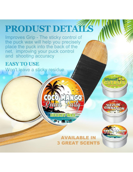 Paquete de 3 Ceras para Hockey Conelist YUL1079 80g Aromatizadas