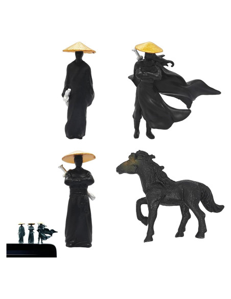 4 Figuras Samurai Miniatura YAFIYGI Decoración de Tablero
