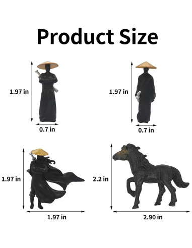4 Figuras Samurai Miniatura YAFIYGI Decoración de Tablero