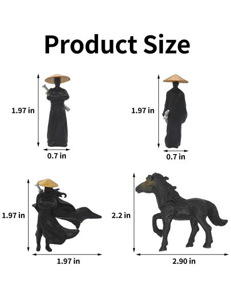 4 Figuras Samurai Miniatura YAFIYGI Decoración de Tablero