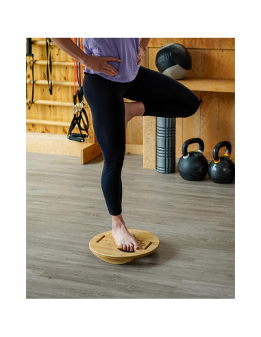 Tabla de Equilibrio MOBO de Bambú Natural - Soporta 136 kg
