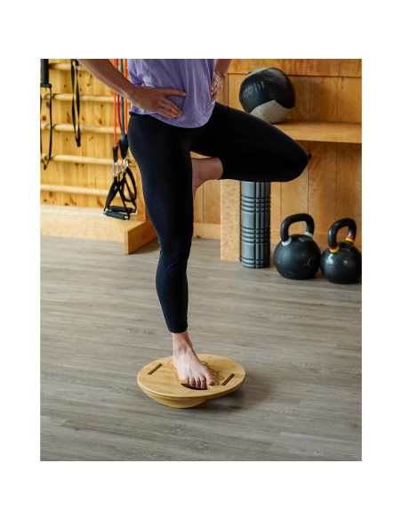 Tabla de Equilibrio MOBO de Bambú Natural - Soporta 136 kg