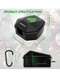 Funda para Protector Bucal Deportivo ARGOMAX Negro y Verde 2