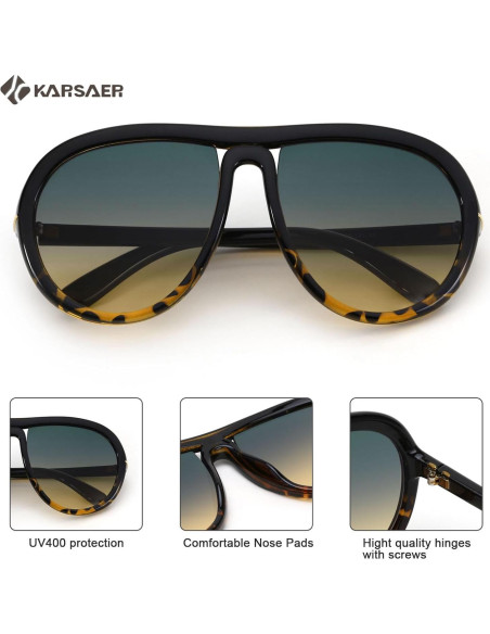 Gafas de sol aviador Karsaer unisex 60mm protección UV