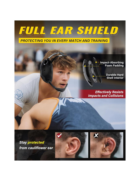 Cabezal de Lucha Juvenil Trymaker con Protección de Oído