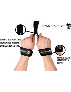 Correas de Muñeca Gymreapers para Levantamiento de Pesas - Neopreno 2