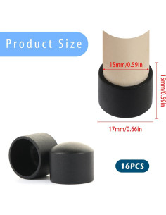 Paquete de 16 tapas de extremo de seguridad TOSAMZOO 15.8mm 2