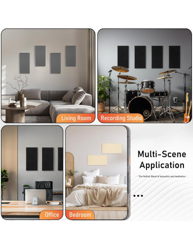 Paneles Acústicos Absorbentes FurnoFlex 4 Piezas 60x30 cm Negro