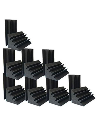 Espuma Acústica 16 PCS Negra 11.7x11.7x24.4 cm Aislante