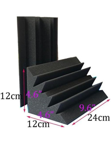 Espuma Acústica 16 PCS Negra 11.7x11.7x24.4 cm Aislante