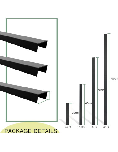 7 Tiras de Aluminio para Paneles Acústicos TRAIN2 ART 50.8 cm