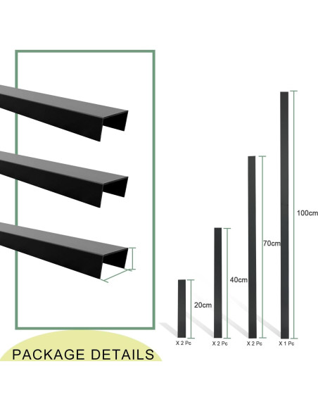 7 Tiras de Aluminio para Paneles Acústicos TRAIN2 ART 50.8 cm
