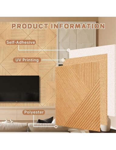 Paneles Acústicos Autoadhesivos Ritollo 8 Piezas 61x61 cm