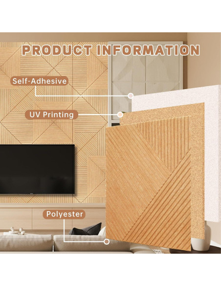 Paneles Acústicos Autoadhesivos Ritollo 8 Piezas 61x61 cm