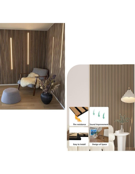 Paneles Acústicos 3D Aislantes HDF Blancos 80x60 cm - 2 Pzas