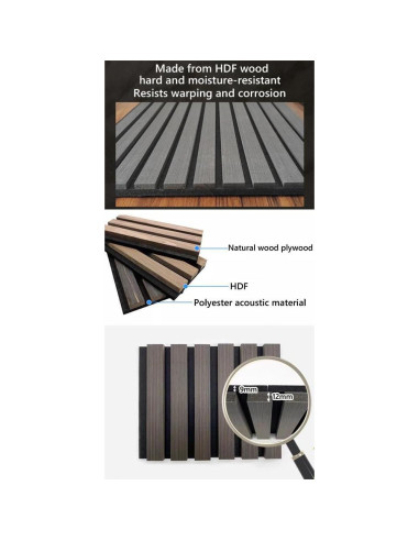 Paneles Acústicos 3D Aislantes HDF Blancos 80x60 cm - 2 Pzas