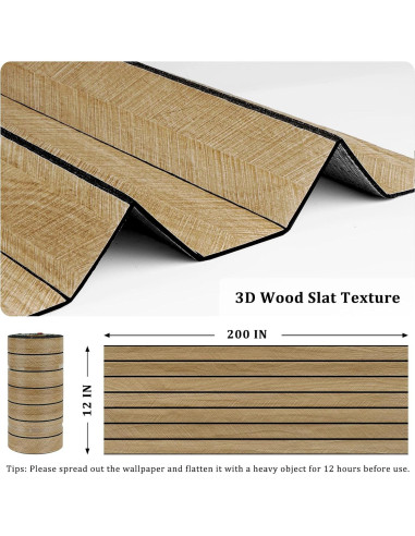 Paneles Acústicos de Madera 3D STICKEEP 30.48x508cm Marrón