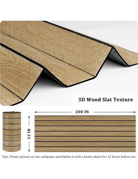 Paneles Acústicos de Madera 3D STICKEEP 30.48x508cm Marrón