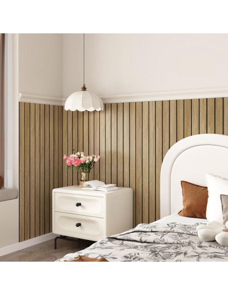 Paneles Acústicos de Madera 3D STICKEEP 30.48x508cm Marrón