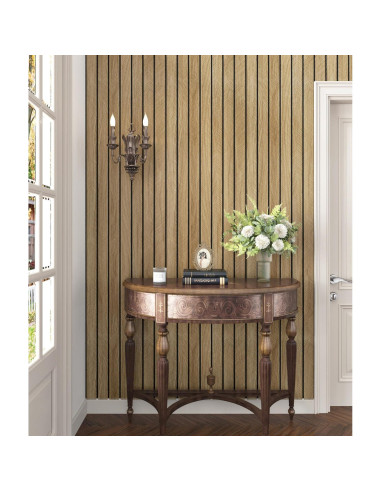 Paneles Acústicos de Madera 3D STICKEEP 30.48x508cm Marrón