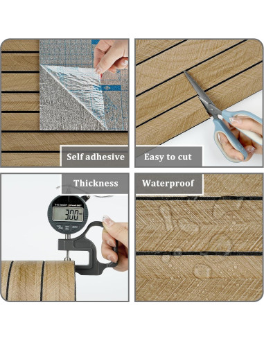 Paneles Acústicos de Madera 3D STICKEEP 30.48x508cm Marrón