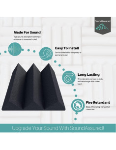 Paneles Acústicos SoundAssured 30.48x30.48 cm Carbón - 48 Unidades 2