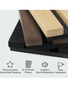 Paneles Acústicos de Madera ROOMTEC 2 Piezas 240.4x32 cm 2