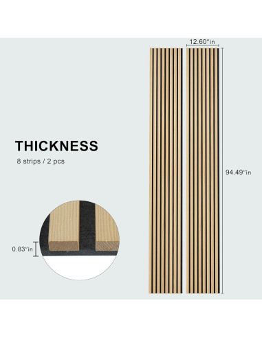 Paneles Acústicos de Madera ROOMTEC 2 Piezas 240.4x32 cm