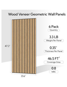 Paneles Acústicos Olanglab 6 Pack 60x120 cm Roble Fresco 2