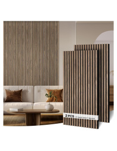 Paneles Acústicos de Madera Nogal - Paquete de 2, 120x60cm