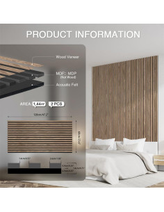 Paneles Acústicos de Madera Nogal - Paquete de 2, 120x60cm 2