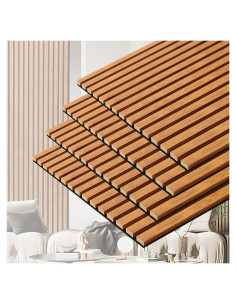 Paneles Acústicos de Pared Taaizau 4 Piezas Nuez Natural 121.9x61 cm